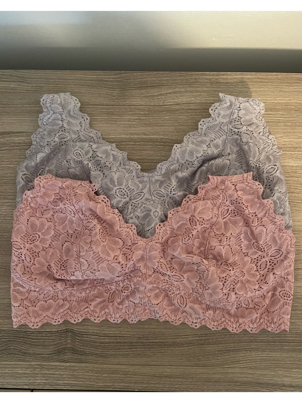 Lace Racerback Bralette Duo — Blush Pink & Smoky Mauve